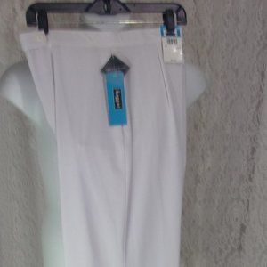 Haggar Dress Slacks Pants White Comfort Stretch